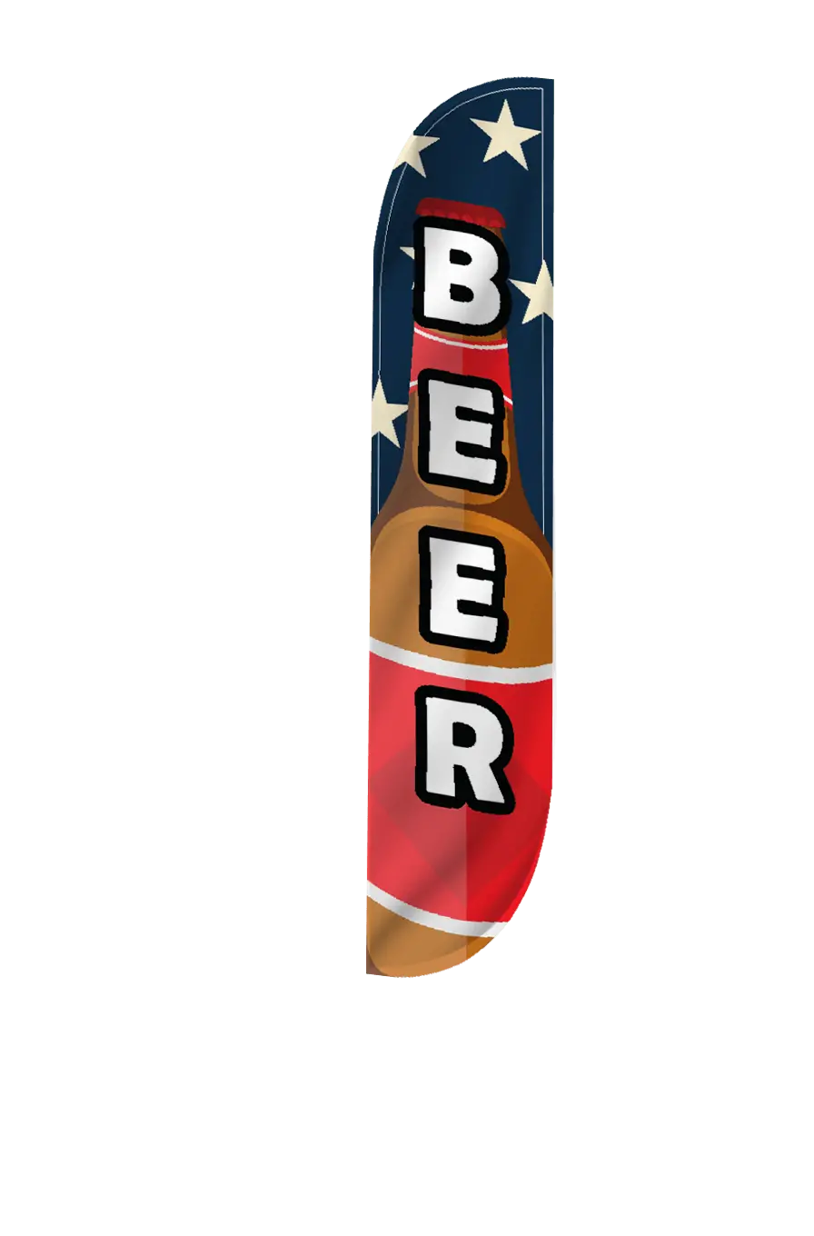 Beer Feather Flag Red White Blue 2