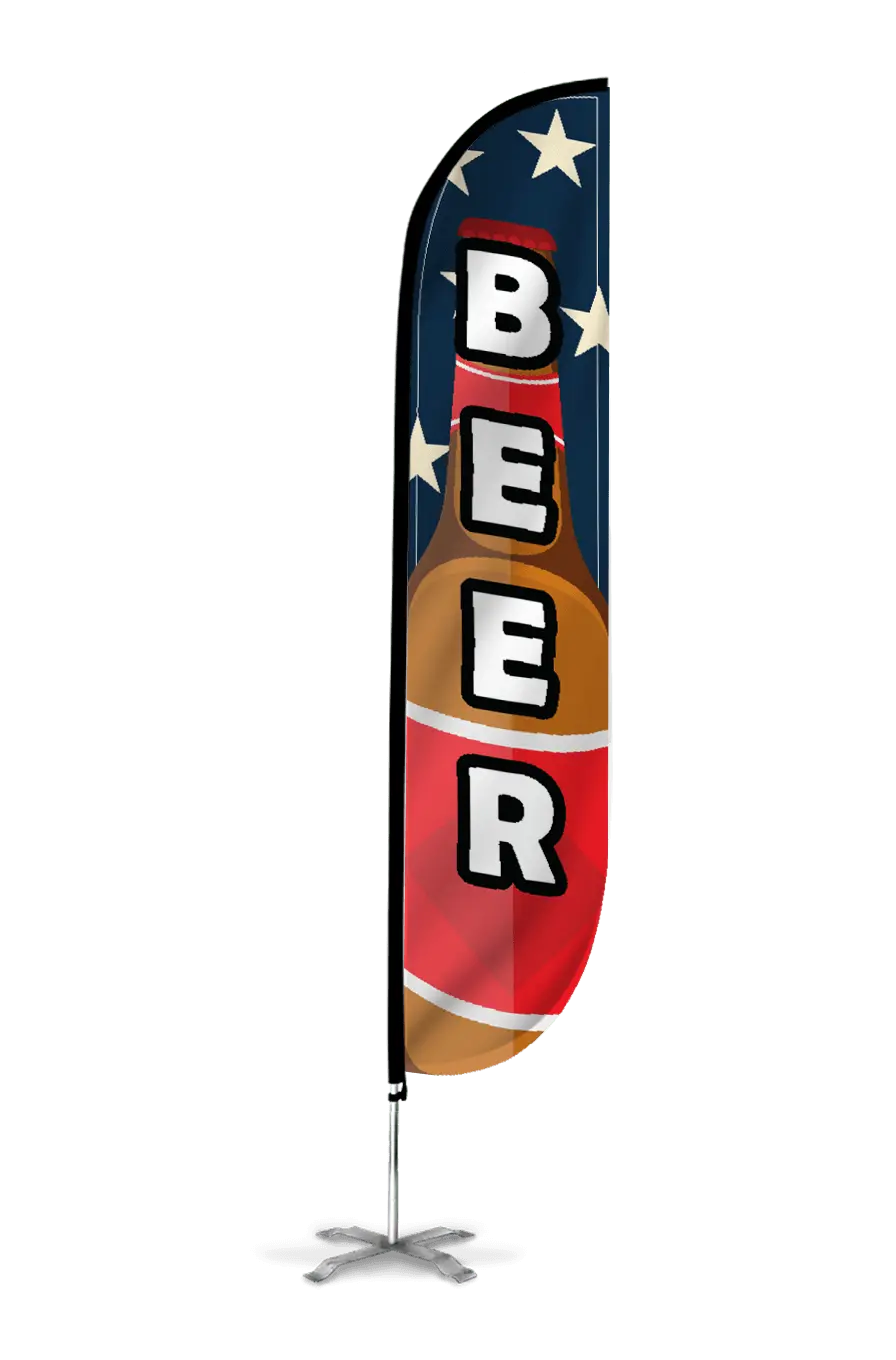 Beer Feather Flag Red White Blue 1