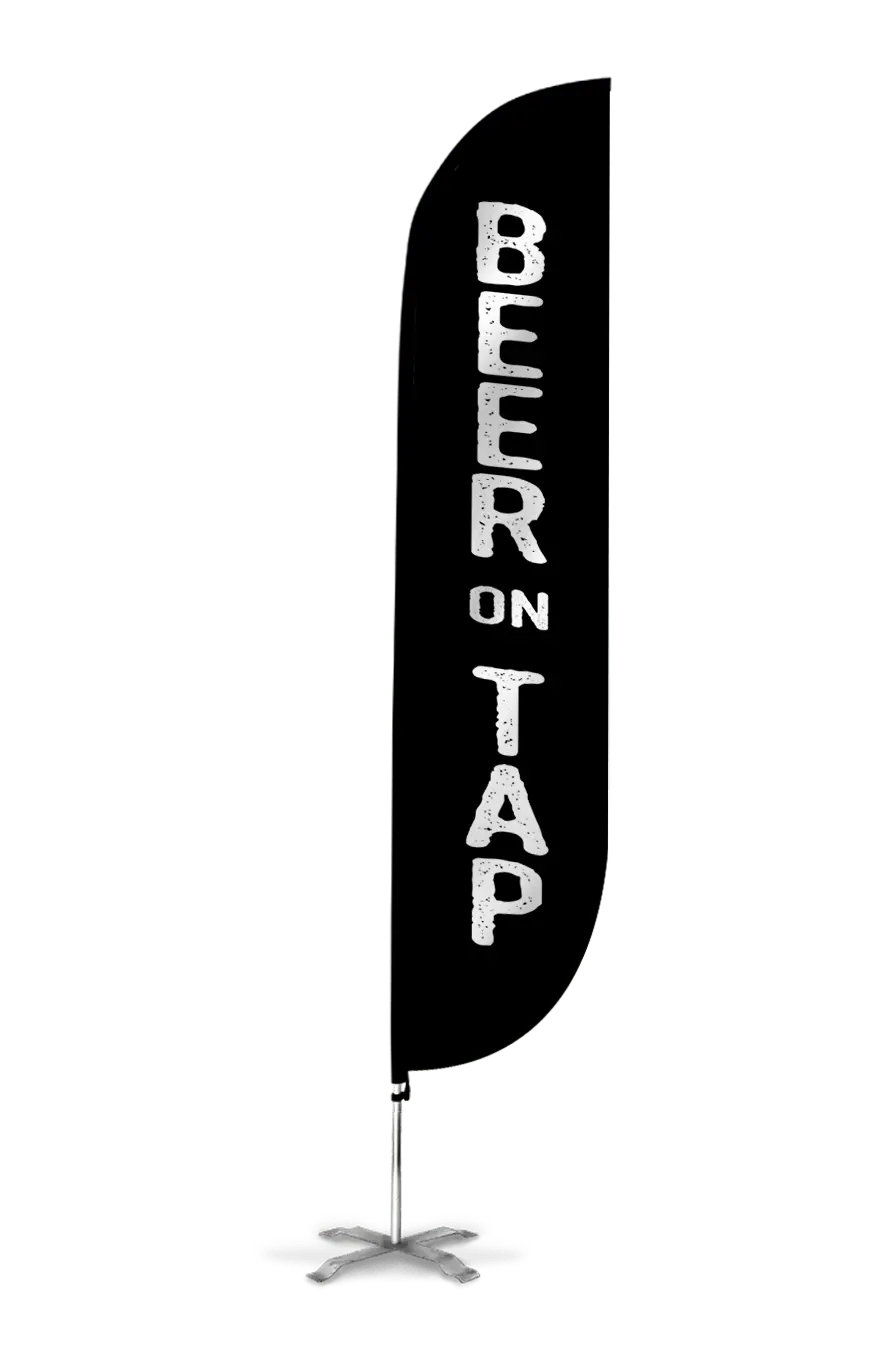 Beer On Tap Feather Flag Black 1