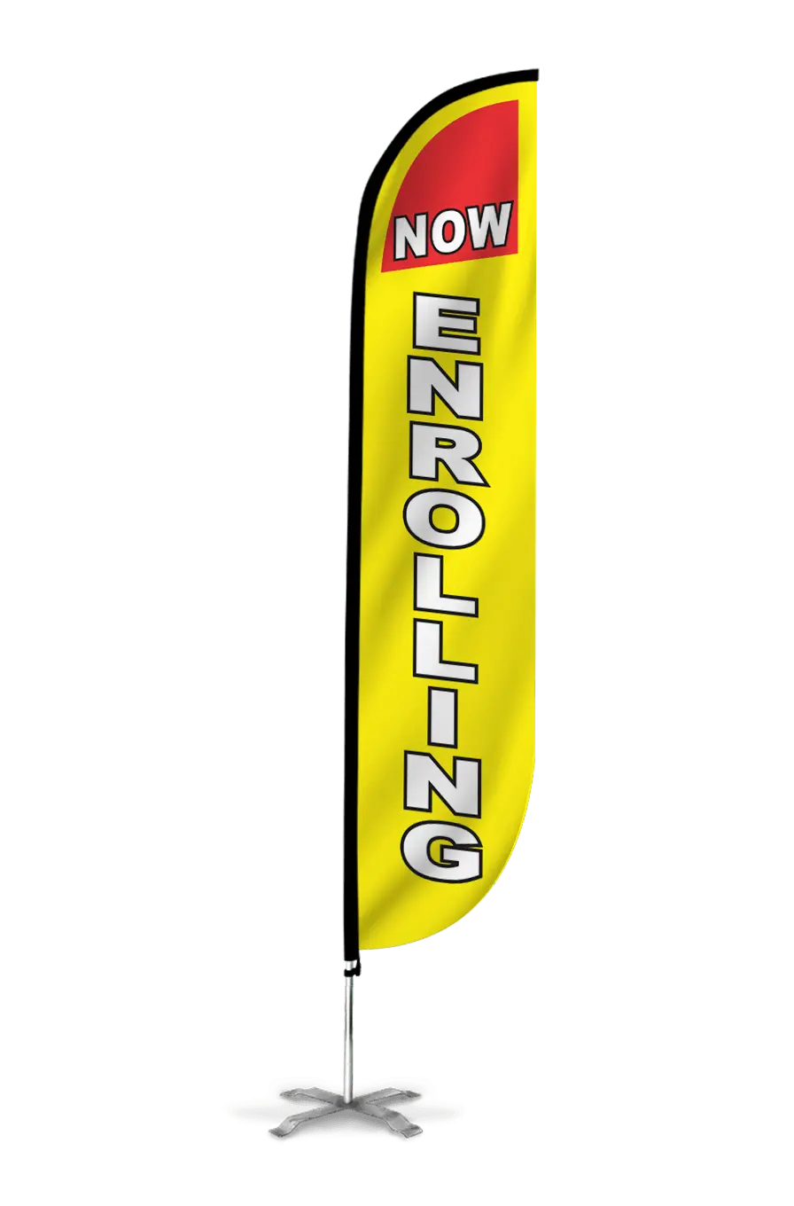 Now Enrolling Feather Flag 1