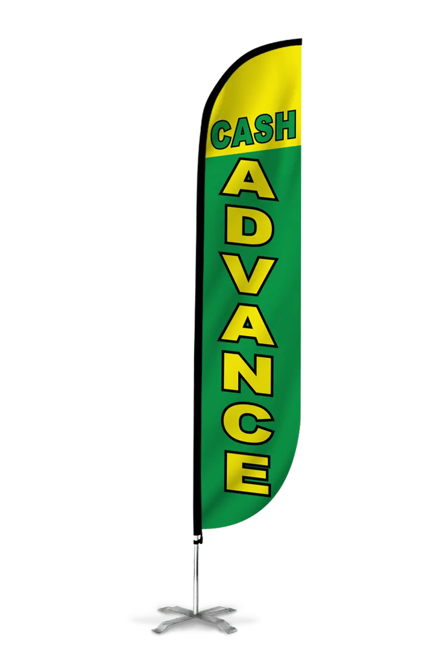 Cash Advance Feather Flag 1