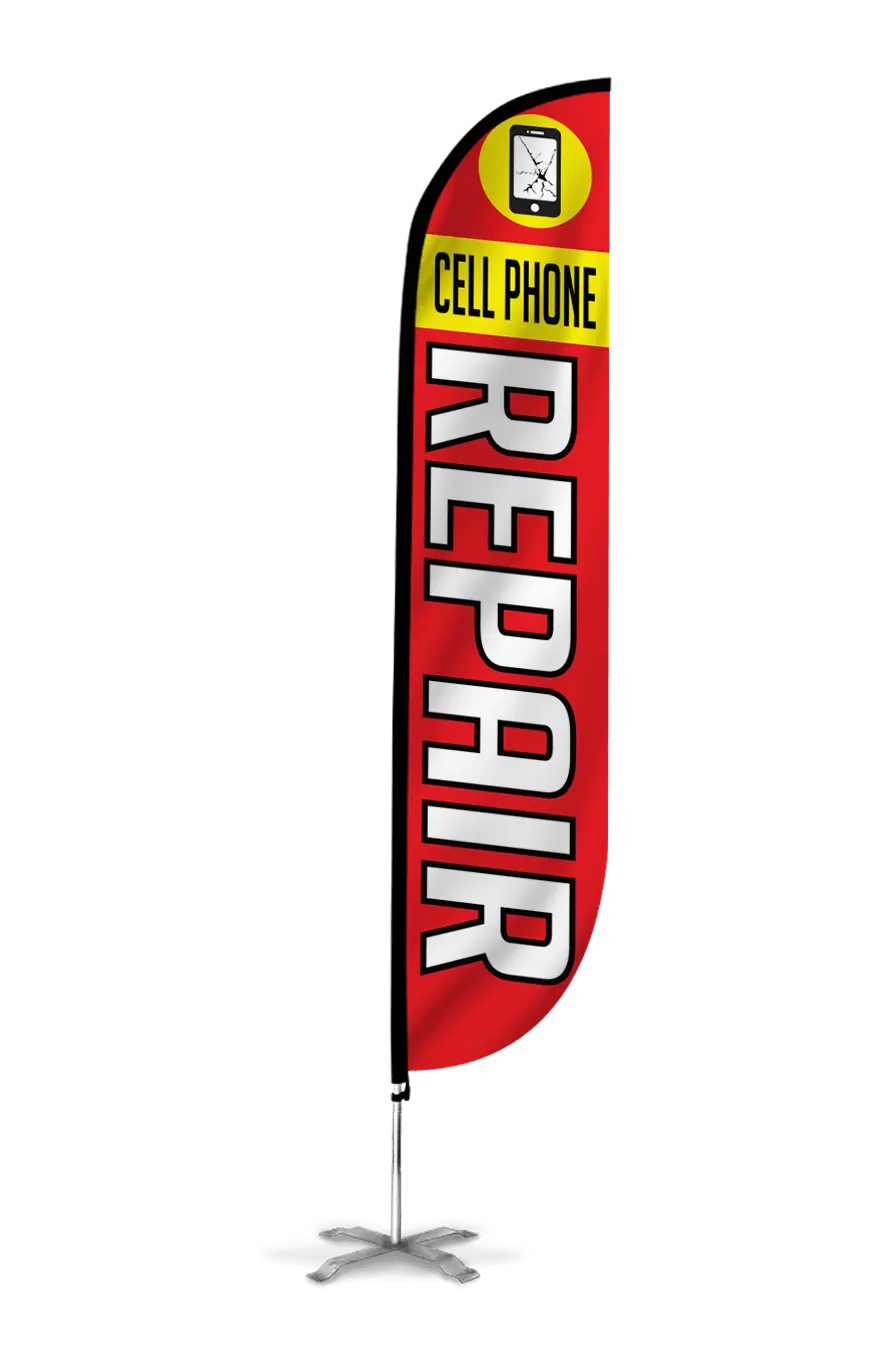 Cell Phone Repair Feather Flag 1