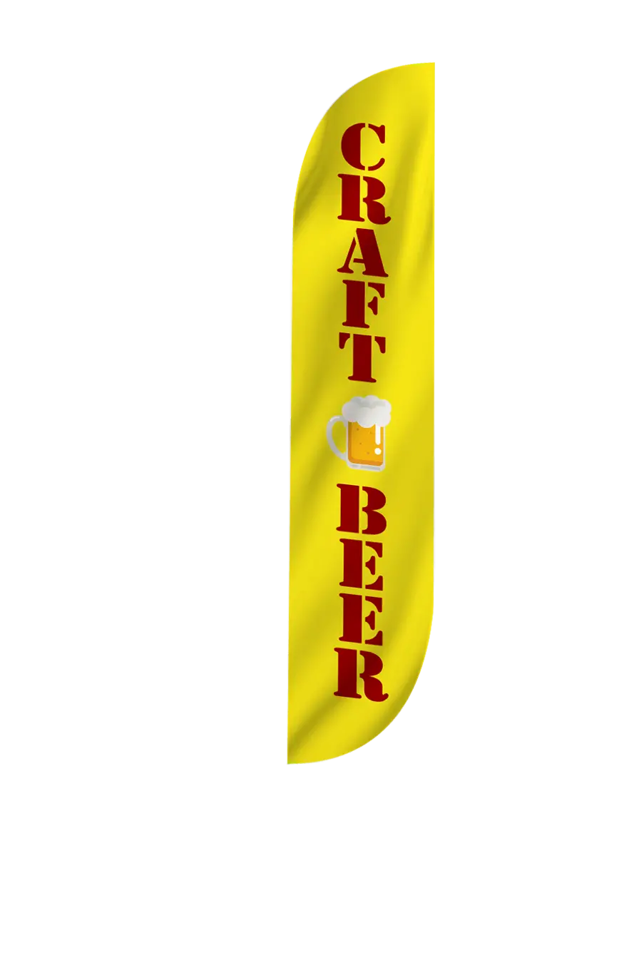 Craft Beer Feather Flag Yellow 2