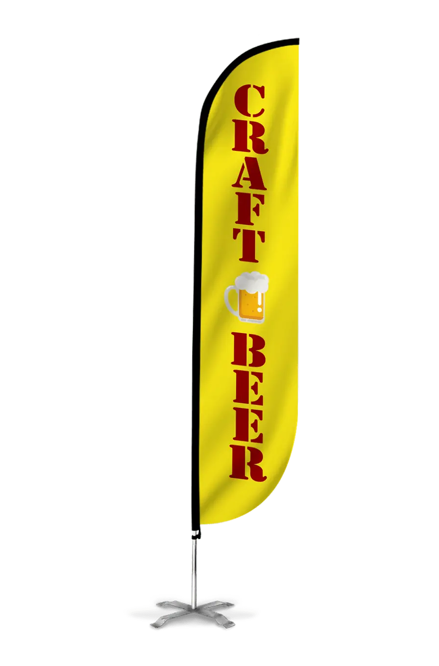 Craft Beer Feather Flag Yellow 1