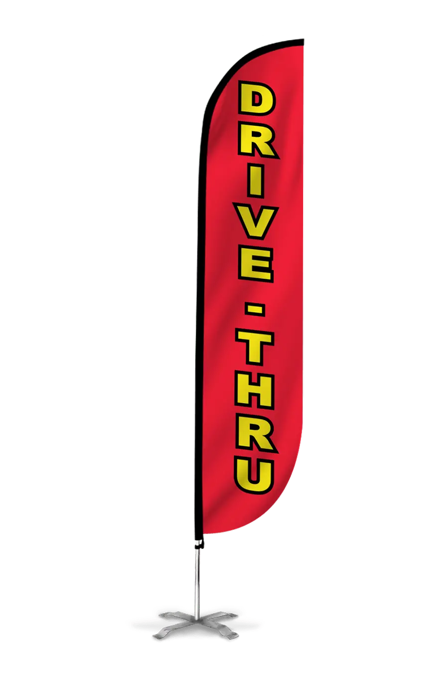Drive-Thru Feather Flag Red 1