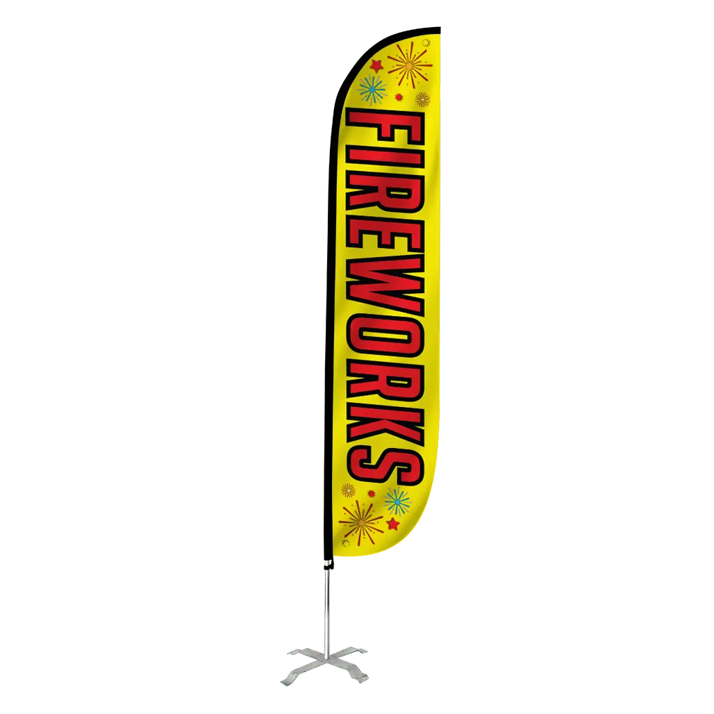 12Ft Fireworks Feather Flag Yellow 1