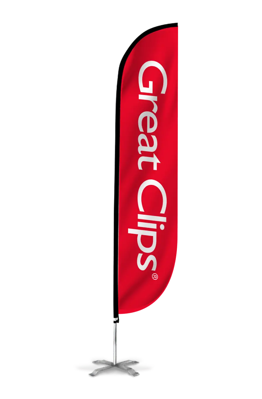 Great Clips Feather Flag Red 1