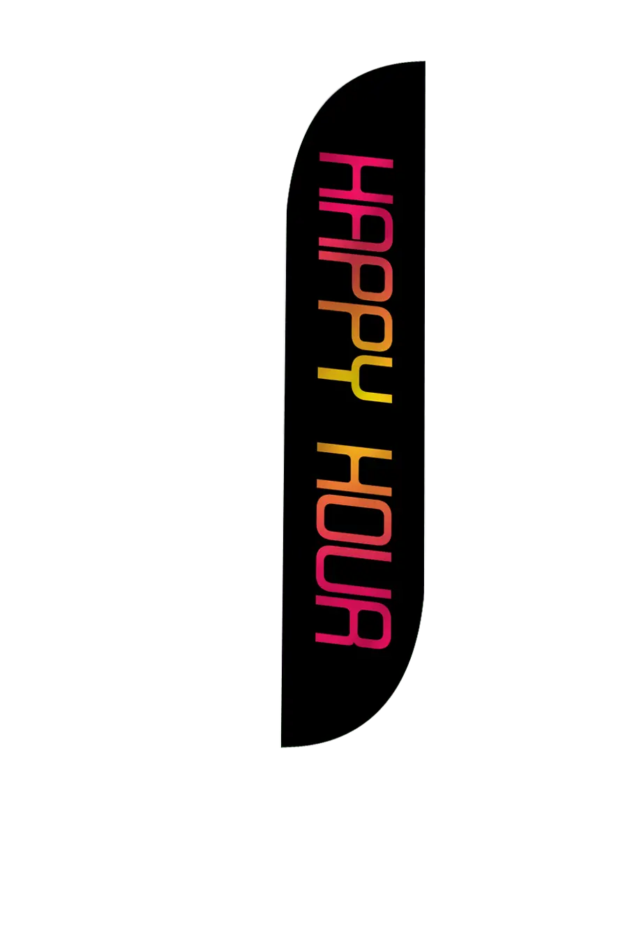 Happy Hour Feather Flag Black 2