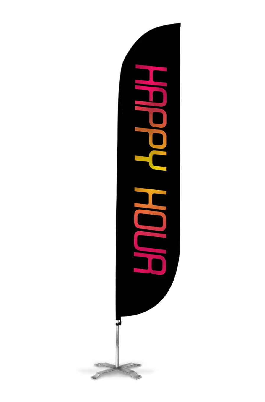 Happy Hour Feather Flag Black 1