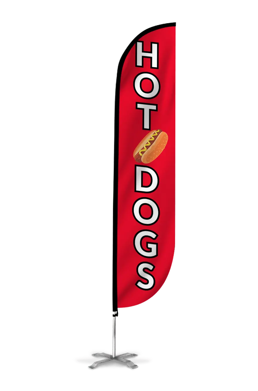 Hot Dogs Feather Flag 1