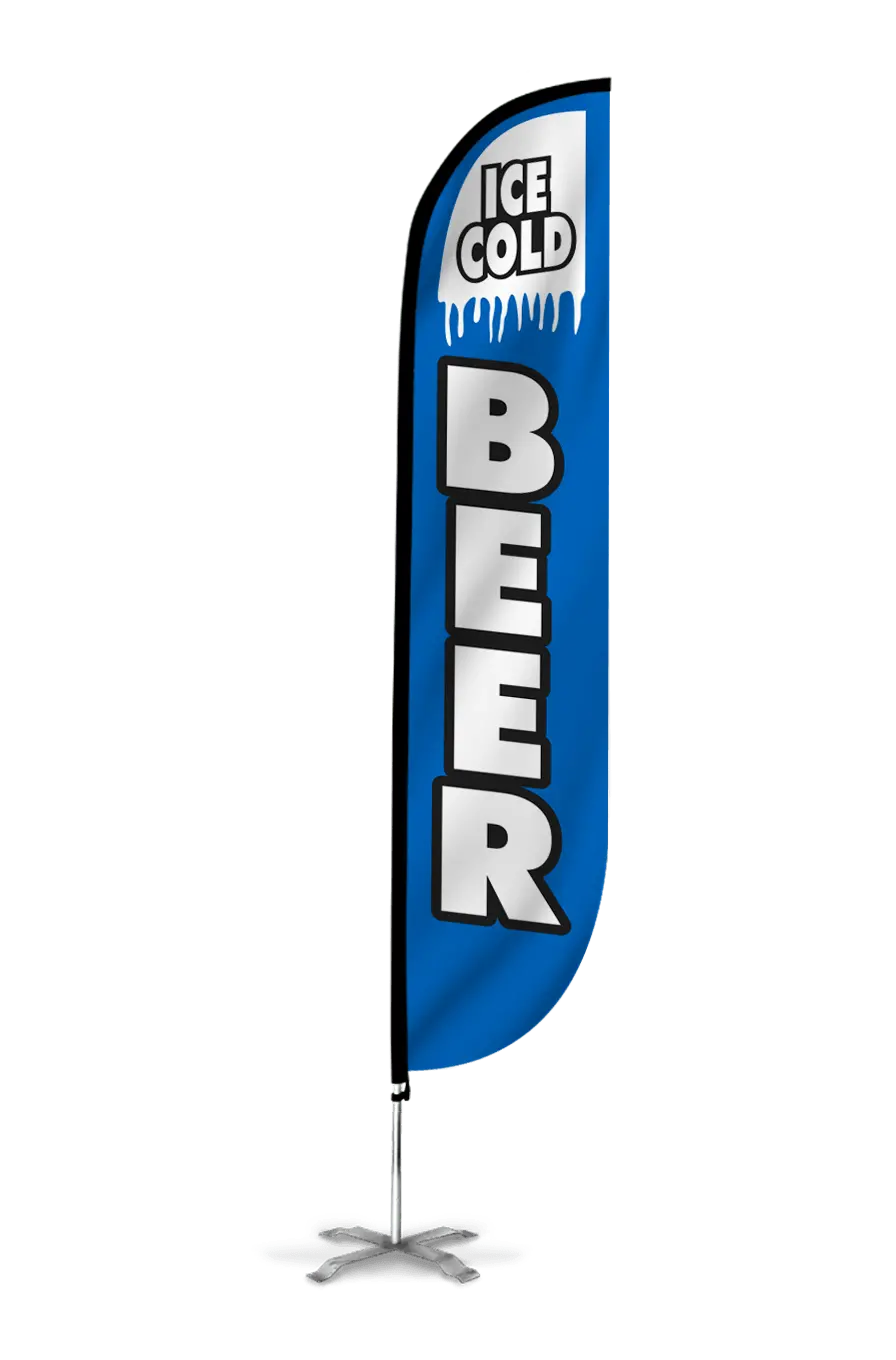 Ice Cold Beer Feather Flag 1