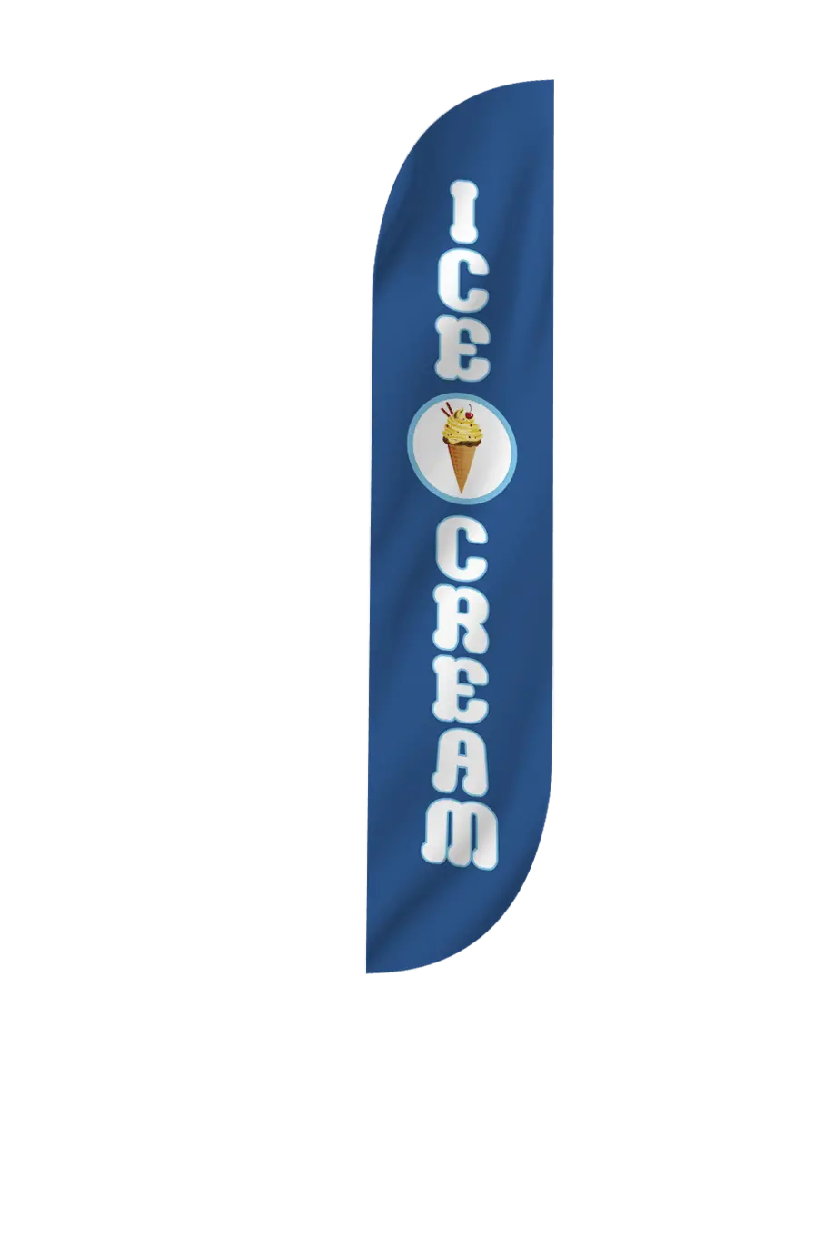 Ice Cream Feather Flag Blue 2