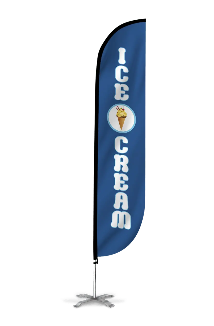 Ice Cream Feather Flag Blue 1