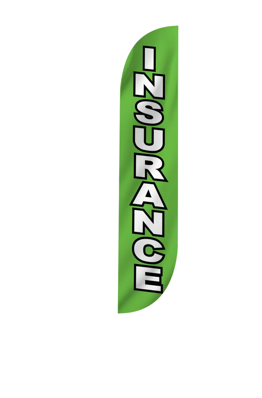Insurance Feather Flag Green 2