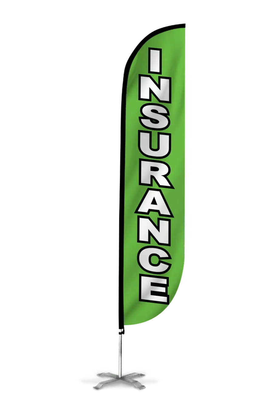 Insurance Feather Flag Green 1