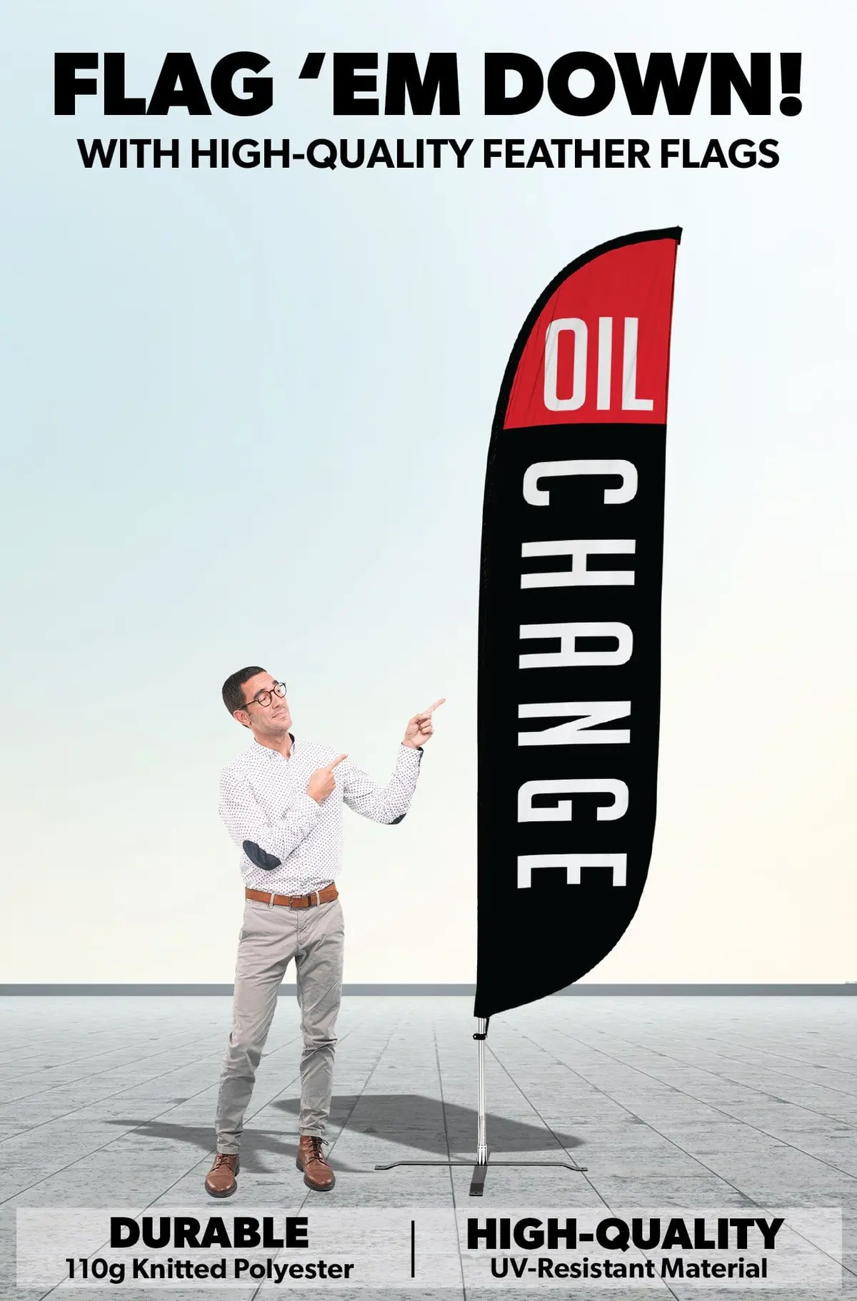 Oil Change Feather Flag - Black 12Ft 2