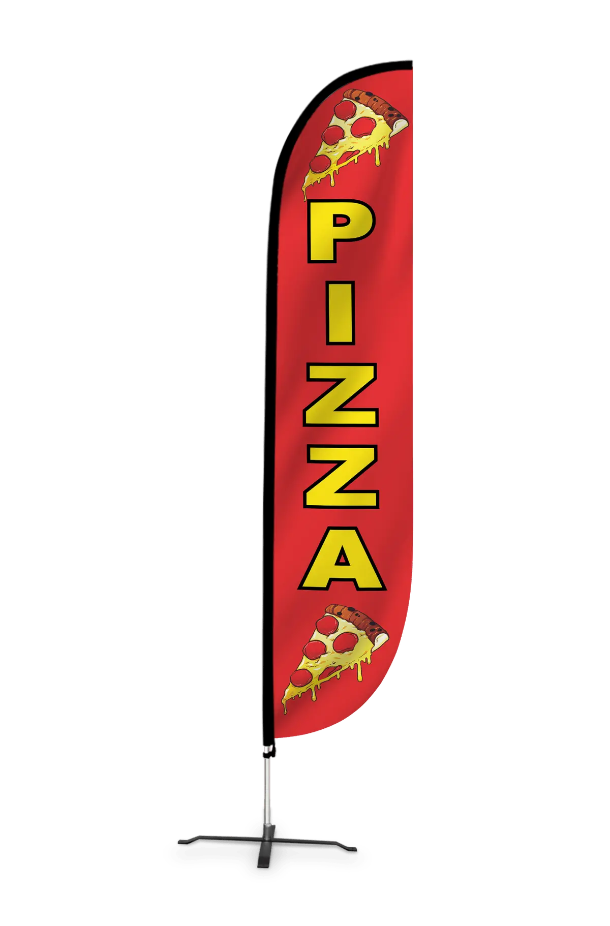 Pizza Slices Feather Flag Red 1