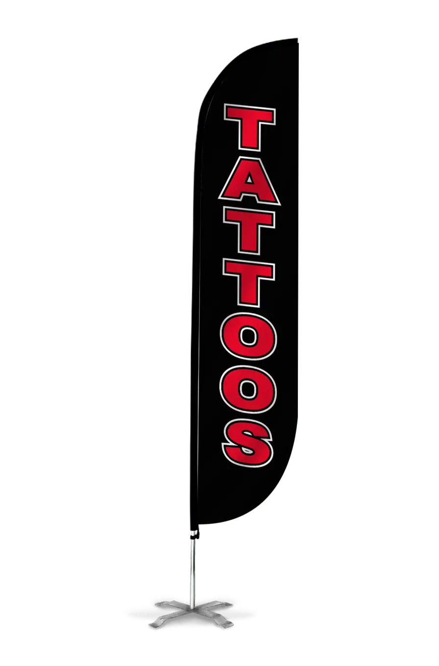 Tattoos Feather Flag Black 1