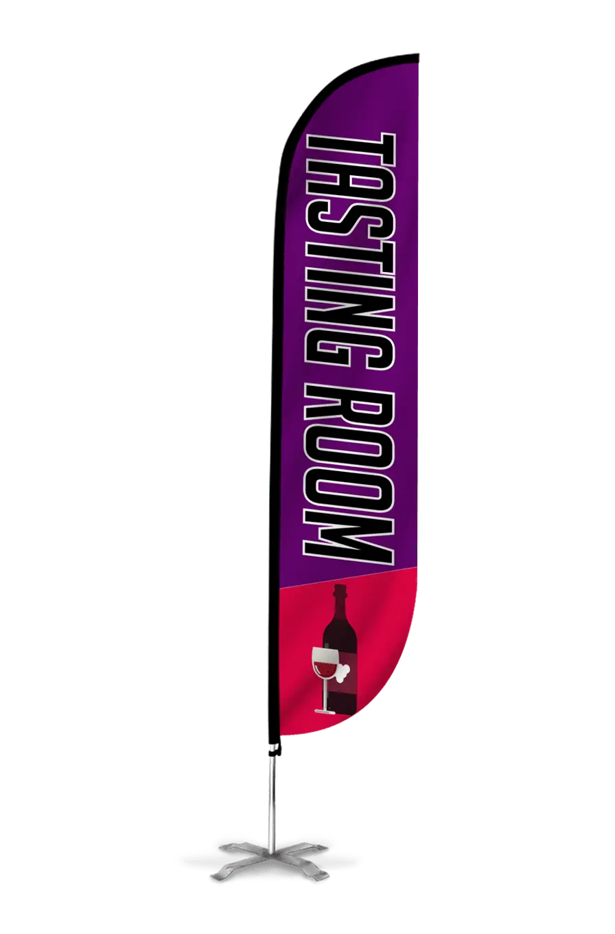 Wine Tasting Room Feather Flag Purple & Red 1