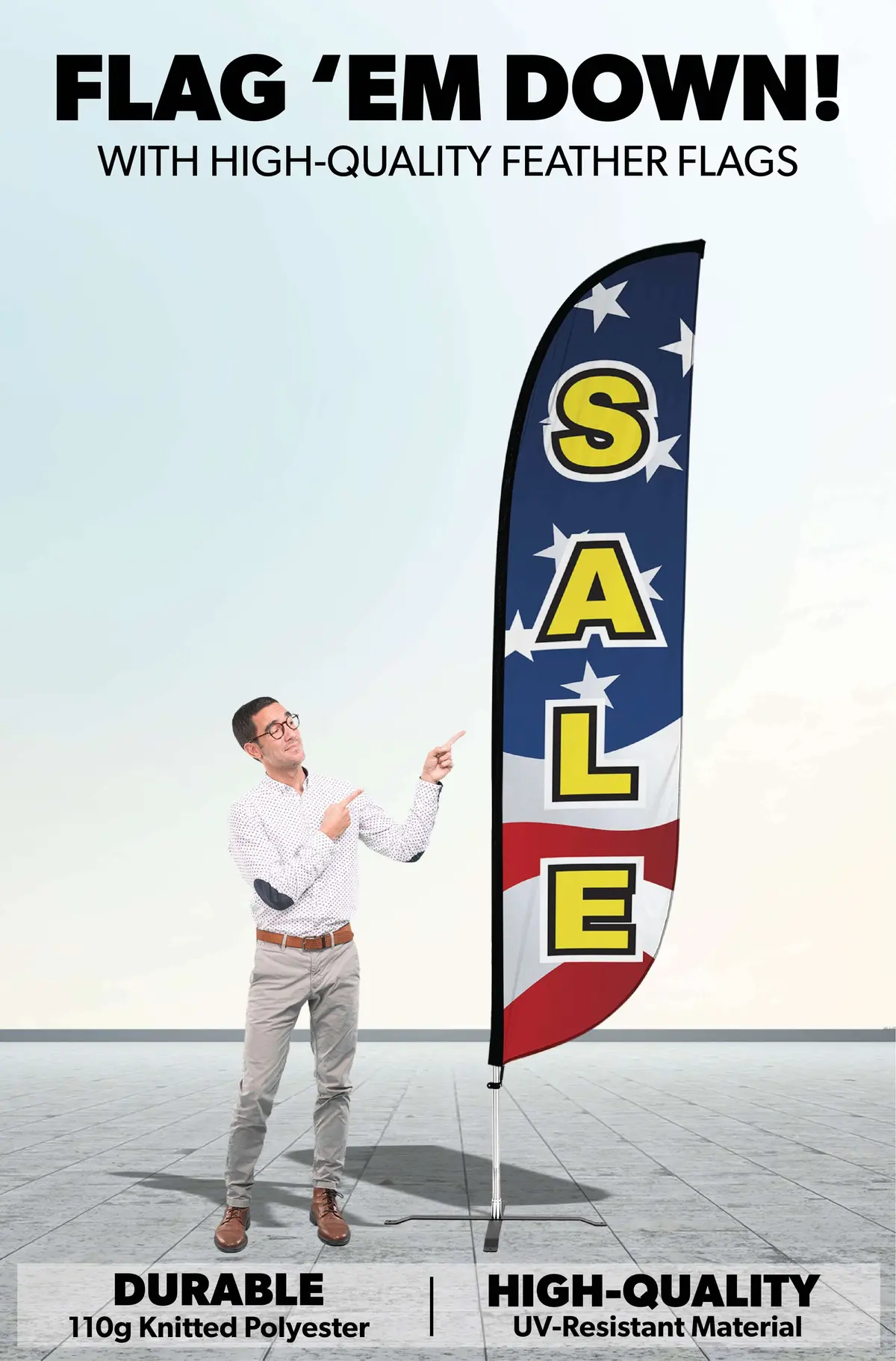 Sale Feather Flag Red White Blue 2