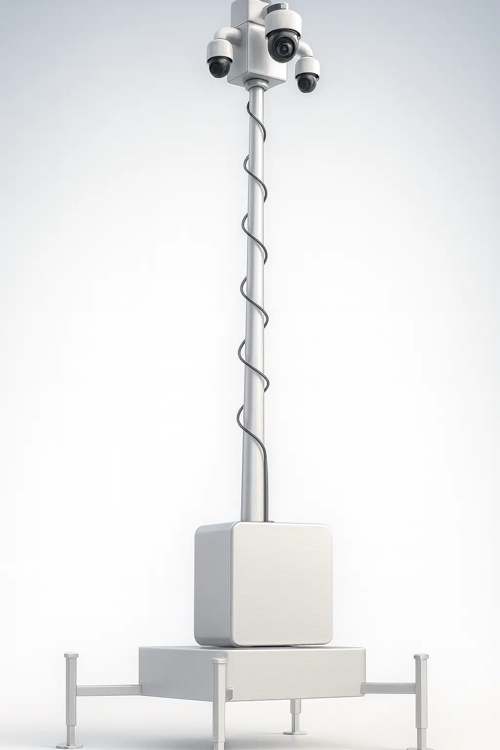 Portable Electric Surveillance Tower For Construction Site Monitoring 'Ec-Series' 1