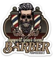 Support Your Local Sticker 3In - Barber 1