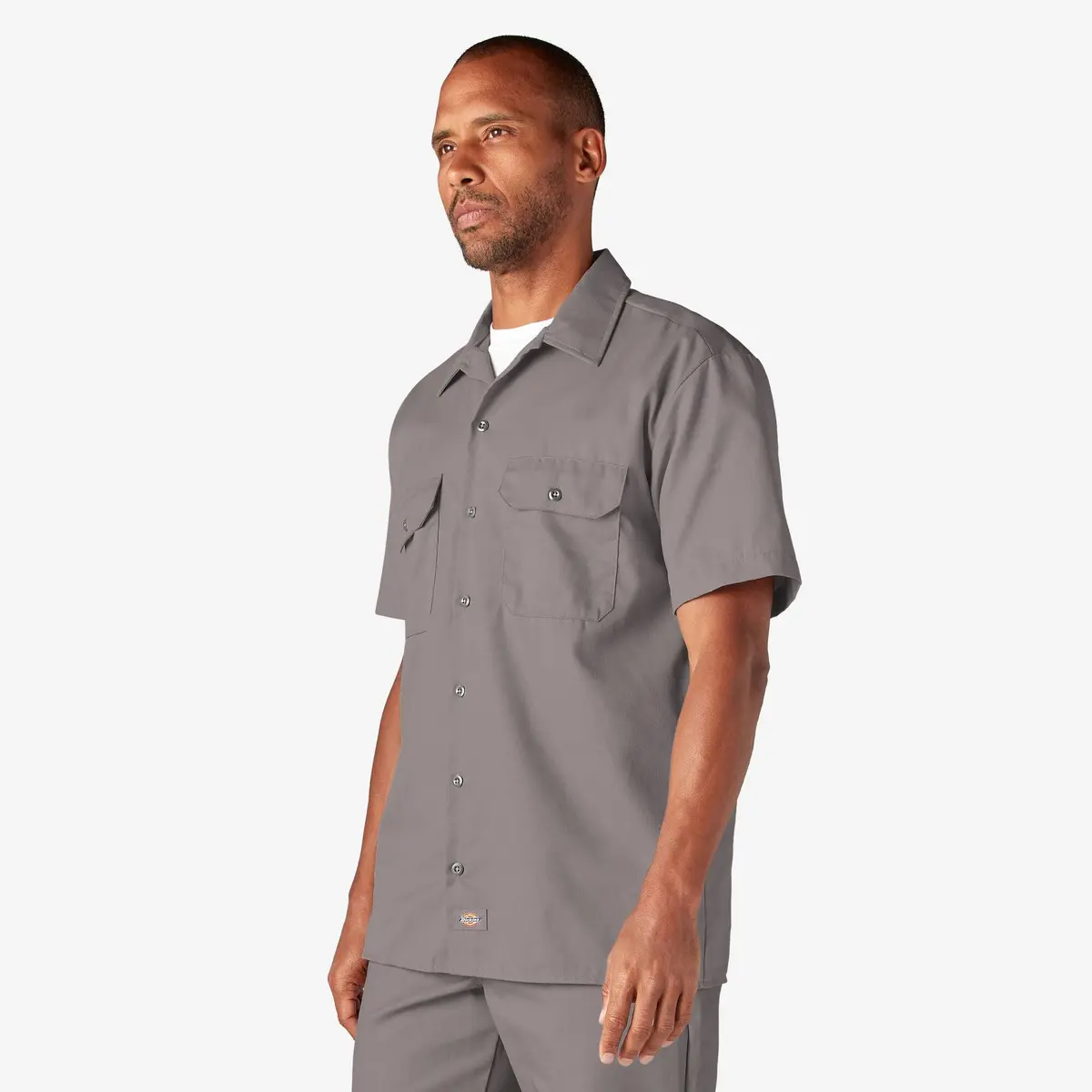 Short Sleeve Work Shirt, Silver 3