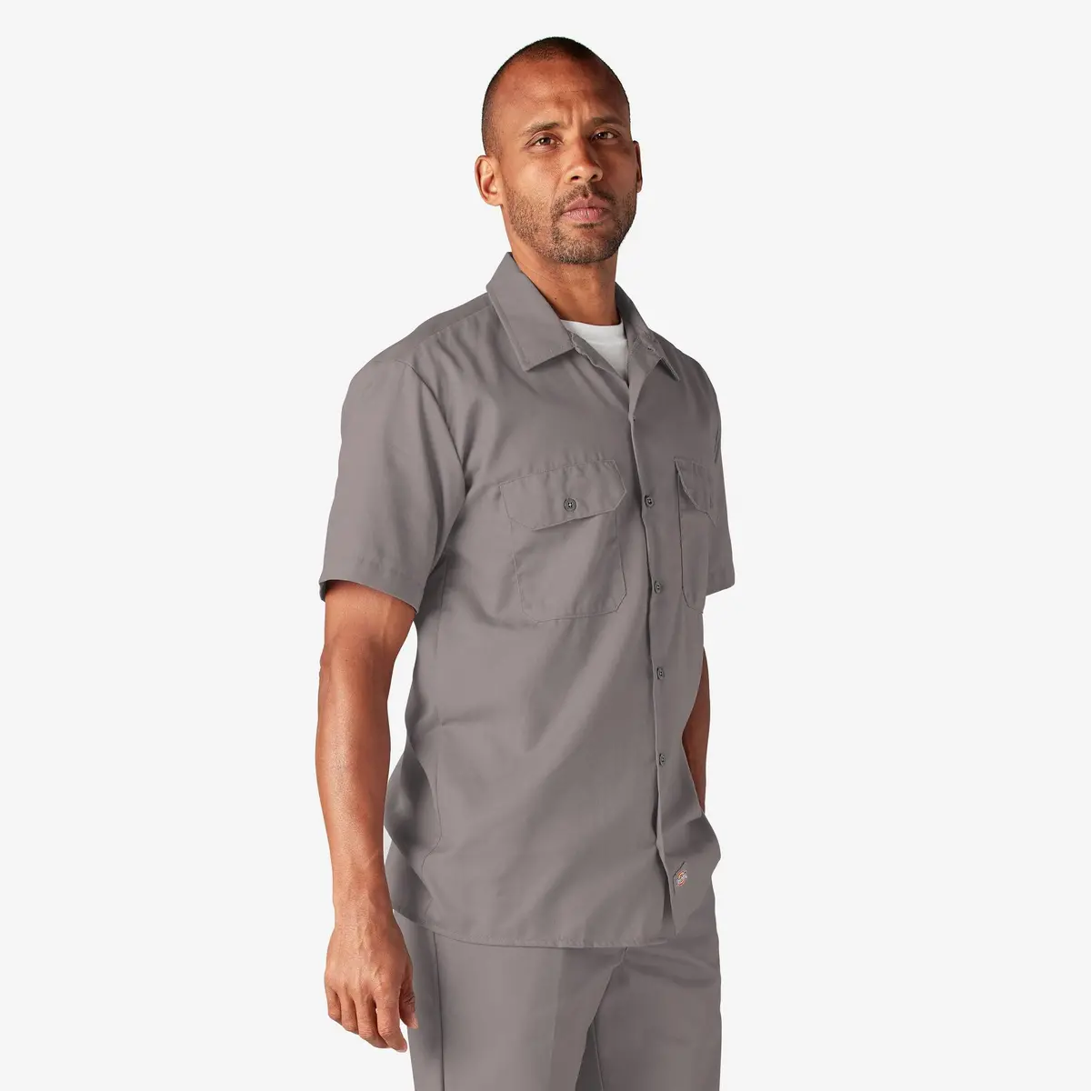 Short Sleeve Work Shirt, Silver 4