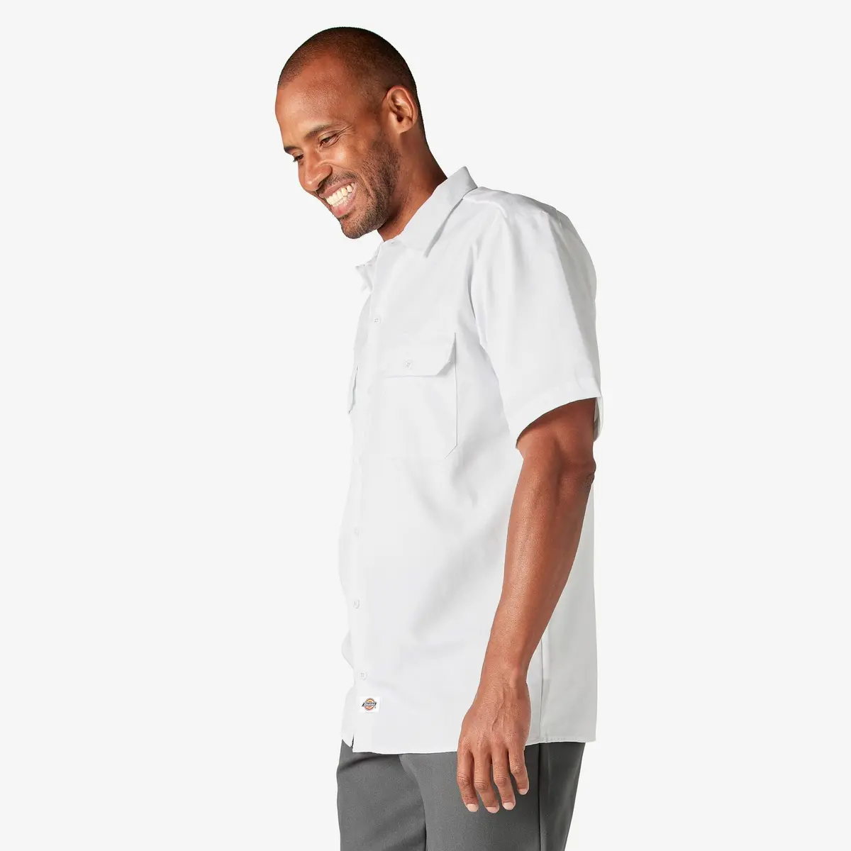 Short Sleeve Work Shirt, White 3