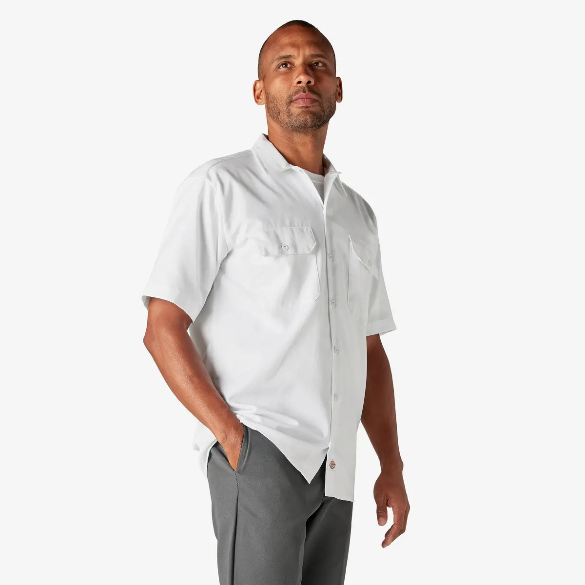 Short Sleeve Work Shirt, White 4