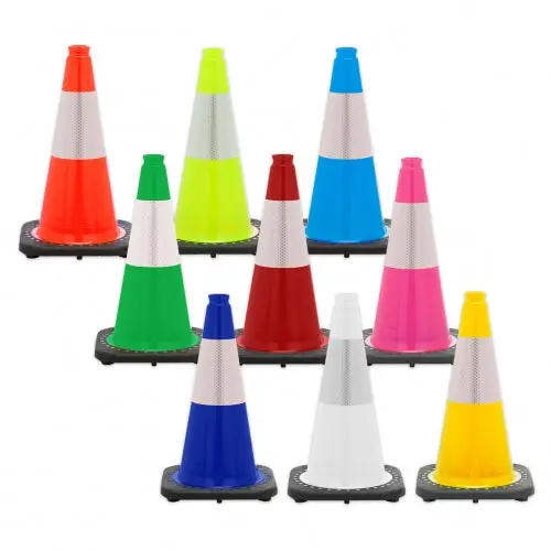 Interlock Orange Pvc Traffic Cone Black Base 18",28" And 36" 1