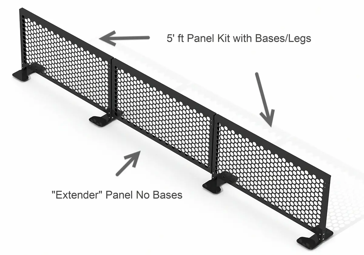 Essential Restaurant Partition - 5' Ft. Panel Kit 1