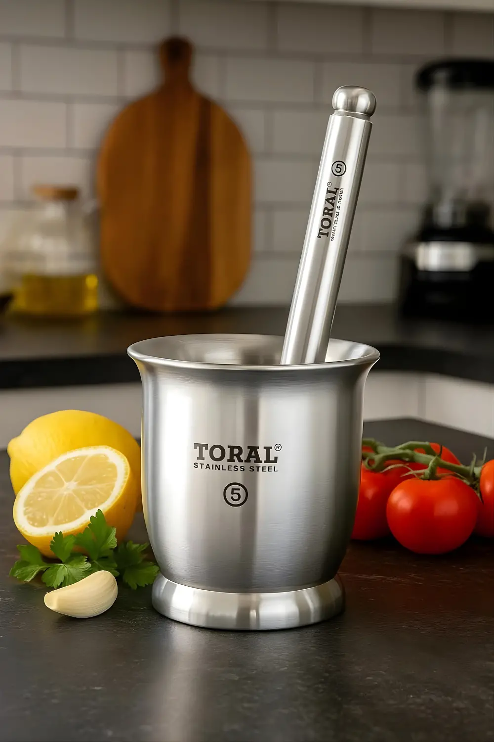 Toral Popular Heavy Weighted Stainless Steel Mortar And Pestle Set – Size No. 5 | Rust-Proof Khalbatta/Kharal | Spice & Medicine Grinder For Kitchen Use 2