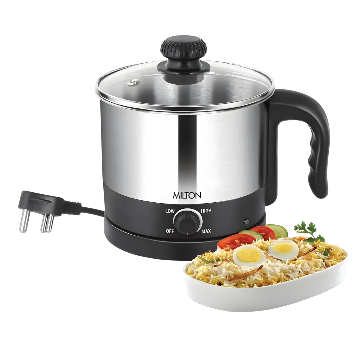 Milton Insta Cooker Multi-Function Electric Kettle, 1.2 Ltr | Multicooker 1