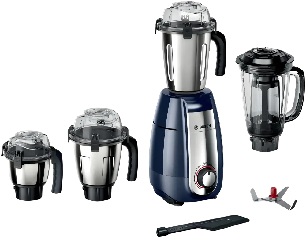 Bosch Mixer Grinder Truemixx Pro 1000 W Blue, Mgm8842din | 4 Jar 1