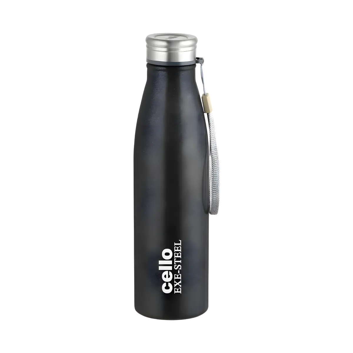 Cello Zupp 1000 Stainless Steel Water Bottle 1000 Ml Black | Isi Certified Single Wall Rust & Leakproof Fridge Safe Water Bottle | 1