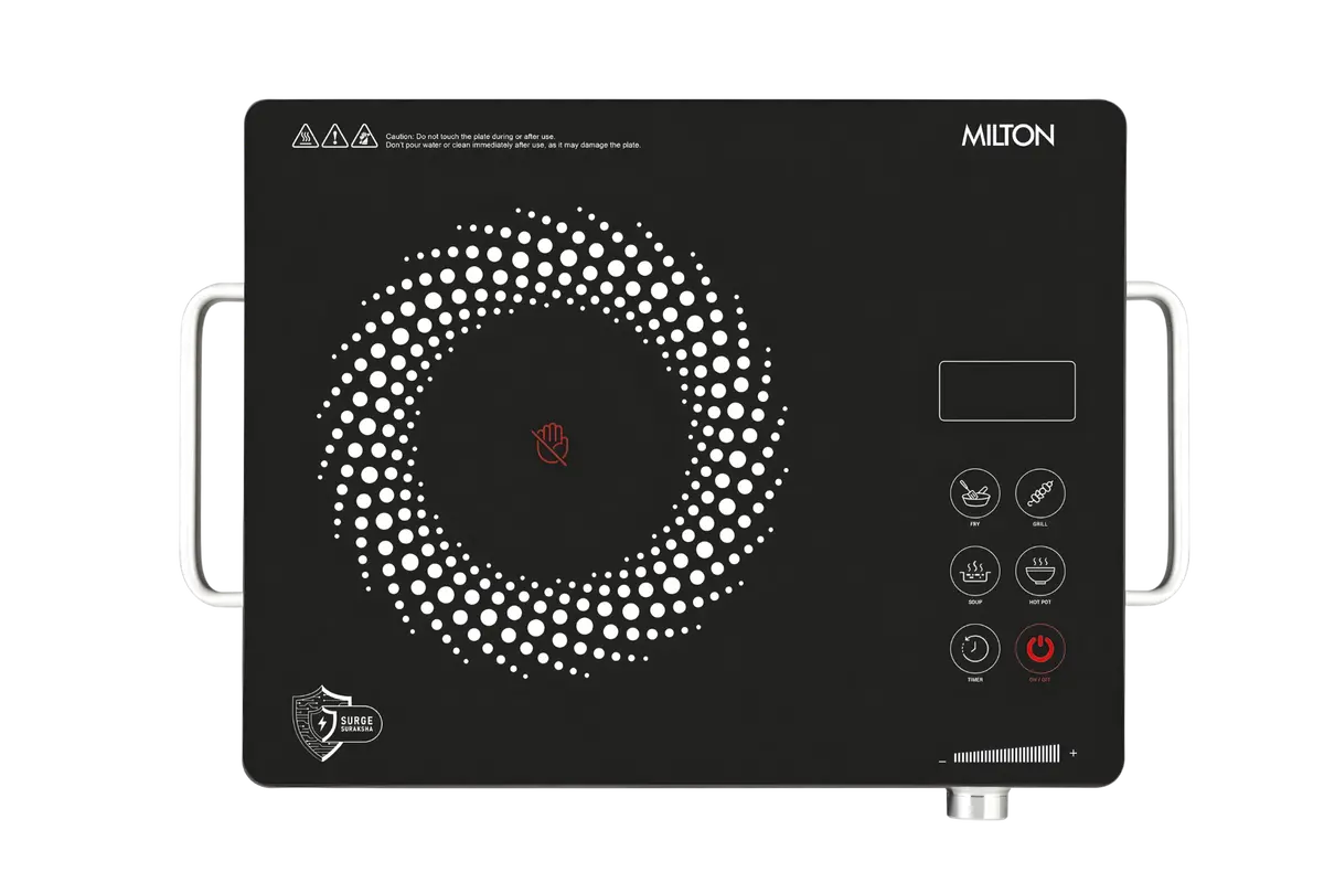 Milton Elio Infra Red Cooktop | 2000 W | Auto Cook Function | Surge Suraksha 1