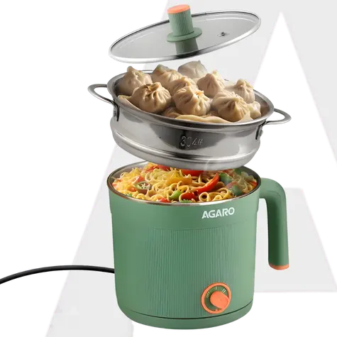 Agaro Regency Multi Cook Kettle With Steamer - 1.2 Litres - Sea Green | Boiling, Steaming, Tea, Coffee, Egg, Vegetable Boiling, 600 W 1