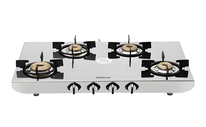 Sunflame Hercules 4 Burner Manual Ss Gas Stove (Isi Certified, Stainless Steel) 1