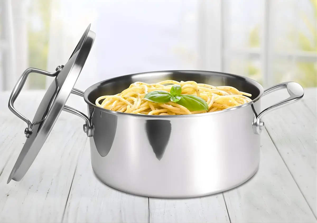 Milton Procook Triply Ss Casserole/Stock Pot/Biryani Pot With Lid 22 Cm, 4 Litre, Cook-N-Serve Bowl, Gas And Induction Friendly, 3 Years Warranty 1