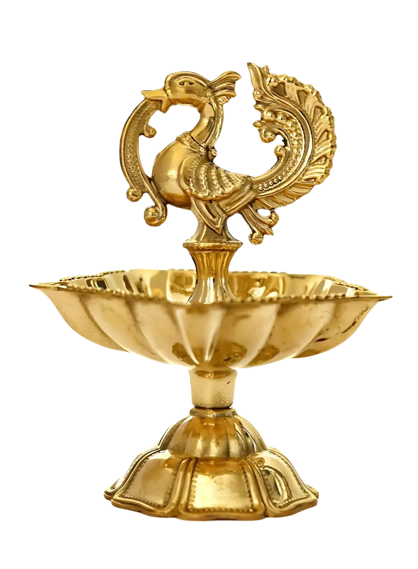 Brass Peacock Design Diya 2