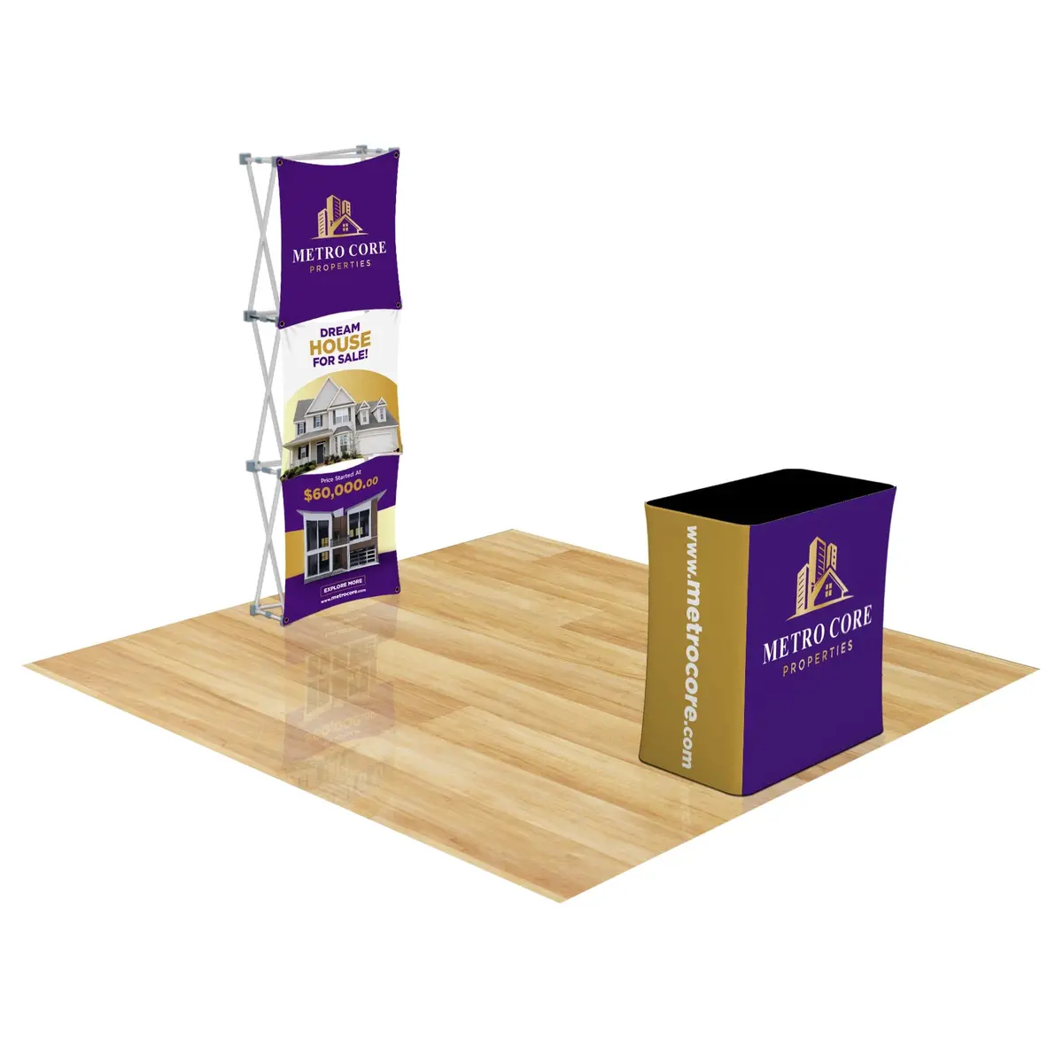Custom Geometrix Pop-Up Trade Show Booth Display - (1X3 Panel) 2