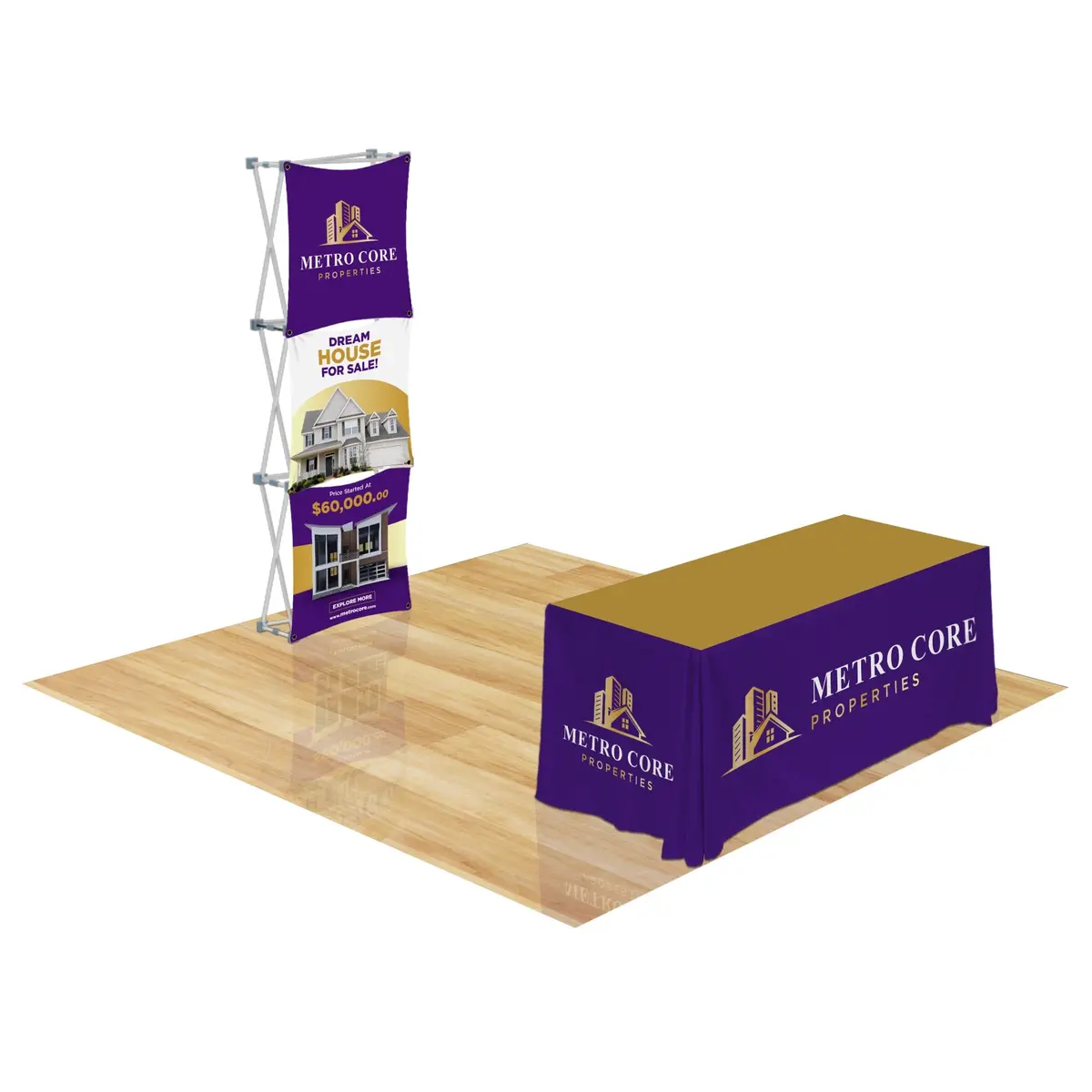 Custom Geometrix Pop-Up Trade Show Booth Display - (1X3 Panel) 3