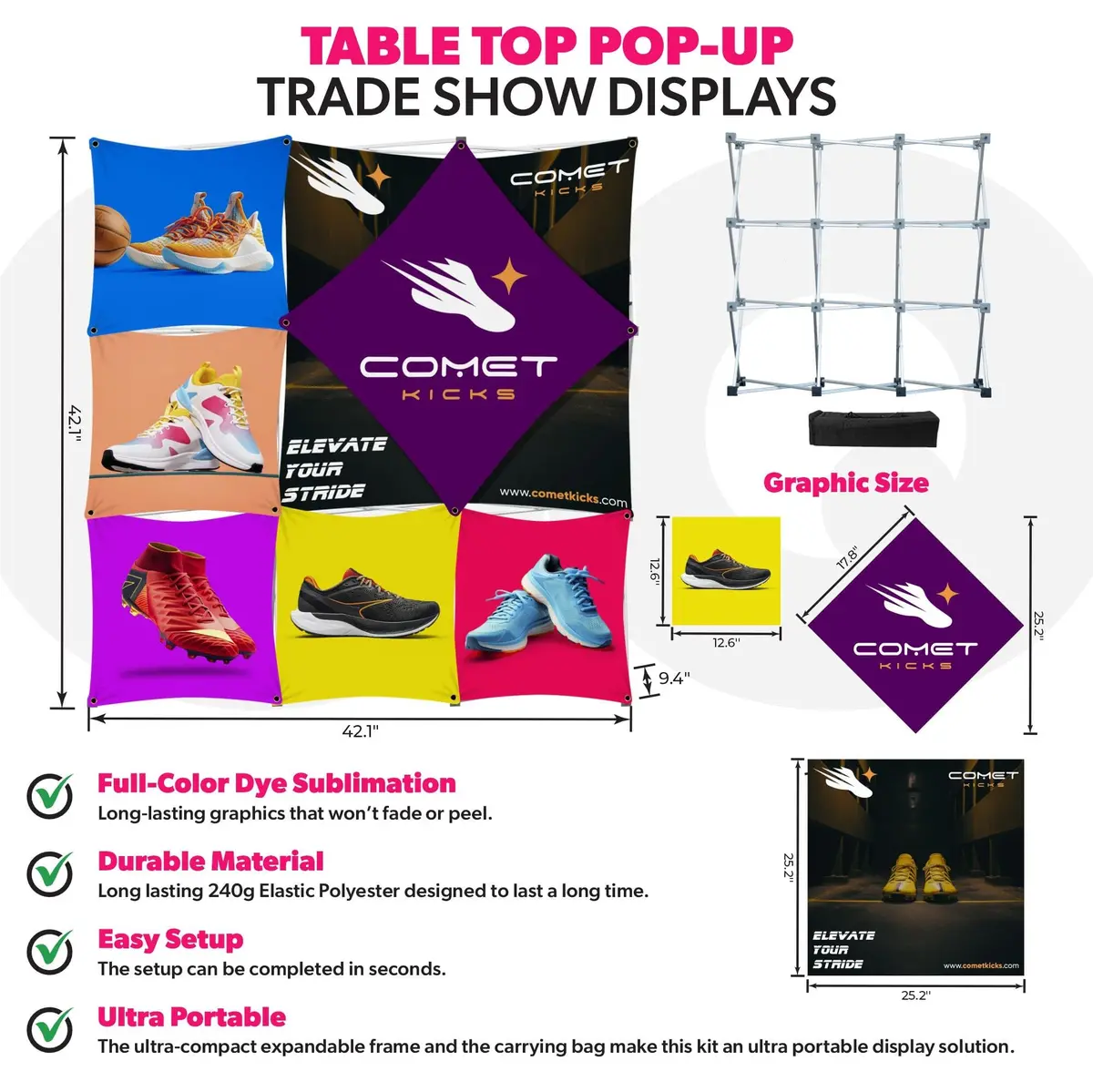 Custom Table Top Pop-Up Display - (3X3 - 7 Panel) 2
