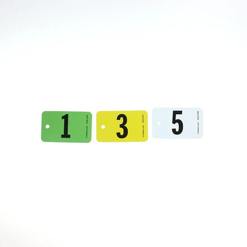 2-7/8" X 1-3/4" Numbered Tags - 3 Colors 1