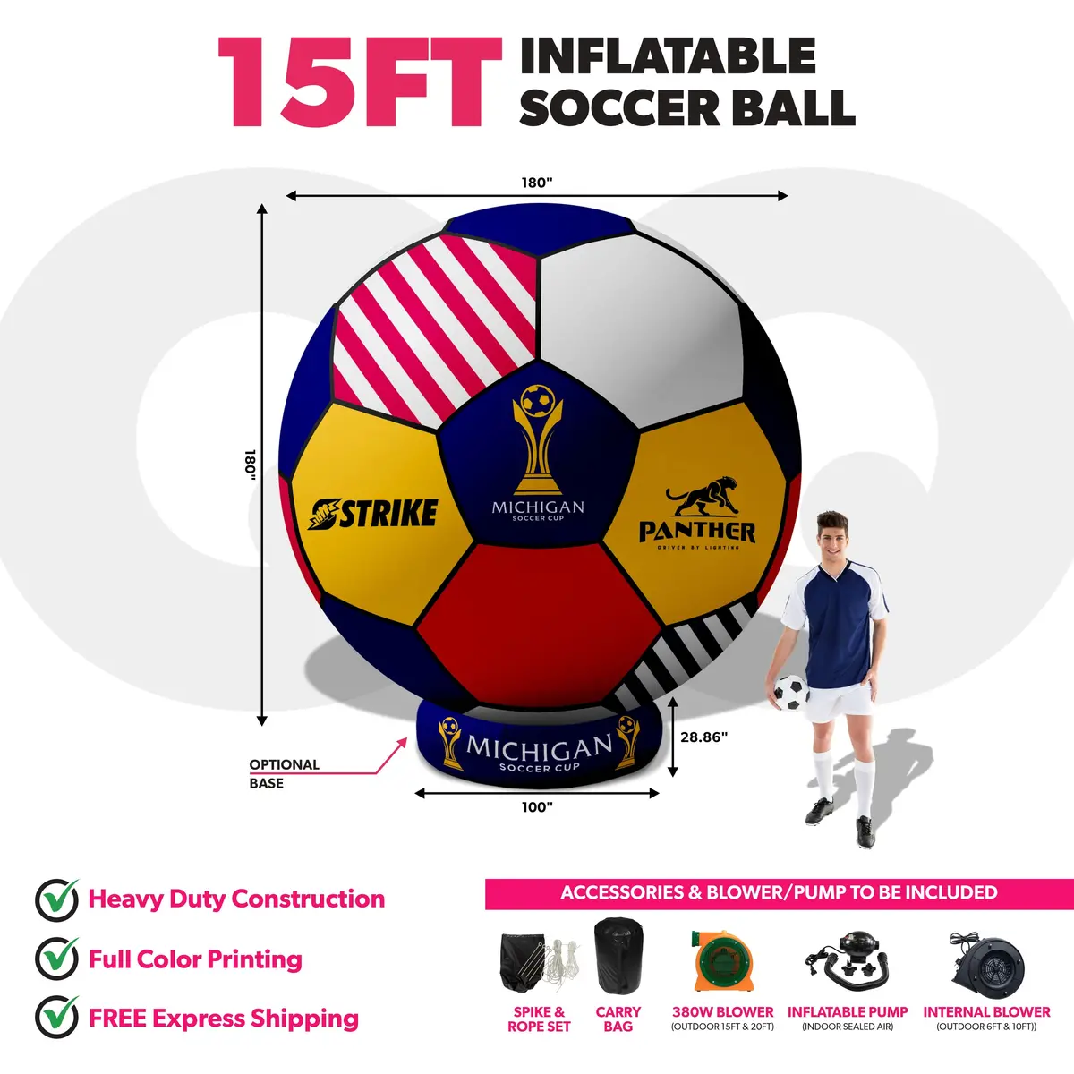 Custom Giant Inflatable Soccer Ball 4
