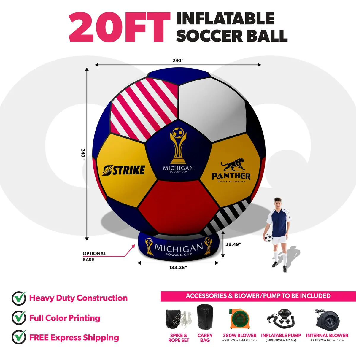 Custom Giant Inflatable Soccer Ball 5
