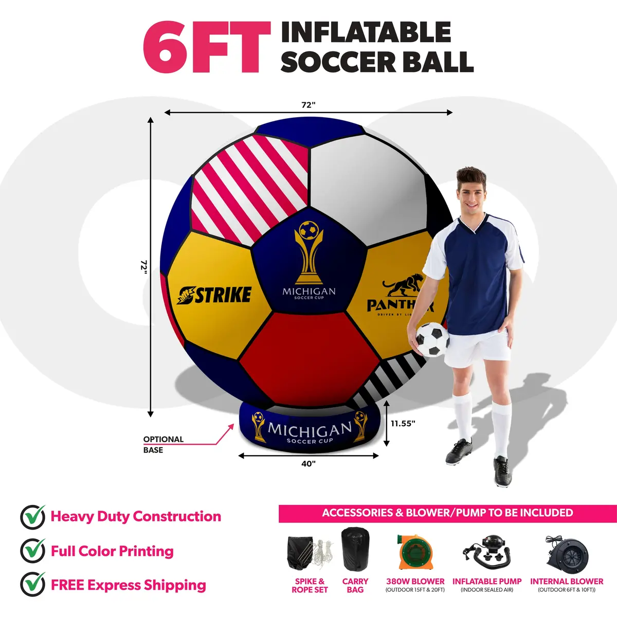 Custom Giant Inflatable Soccer Ball 2