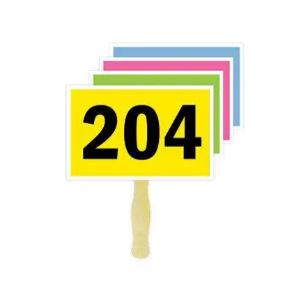 2-Sided Color Square "D-Lux" Bid Paddle - Stock (100/Pack) 1