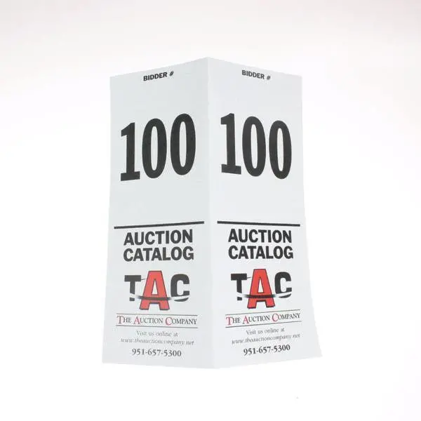 2-Sided Custom Full Page Bid Card Numbered - Full-Color Ink (500/Pack) 1